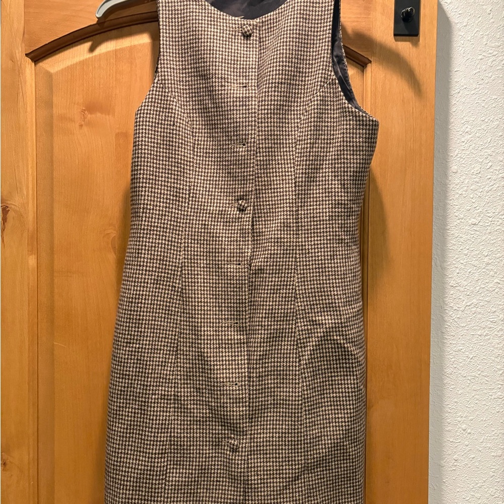 SHEIN Black and Cream Checkered Midi Dress